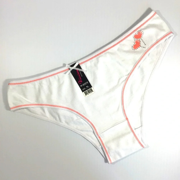 Vision Intimate Bling Hearts Pink and White Panties Underwear - Size XL - Picture 1 of 4